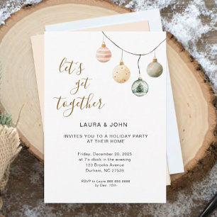 Boho Nochebuena Invitación de fiesta de Navidad