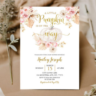 Boho Nuestra Pequeña Calabaza Bebé Invitación a la