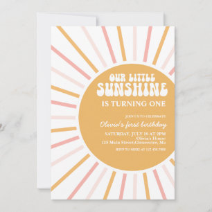 boho nuestra pequeña invitación de cumpleaños suns
