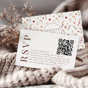 Boho otoño Botumn Floral Wedding RSVP Tarjetas de 