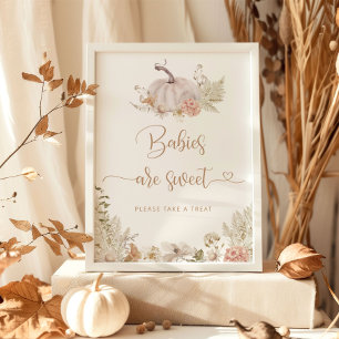Boho otoño calabaza pequeña Los bebés son Posters