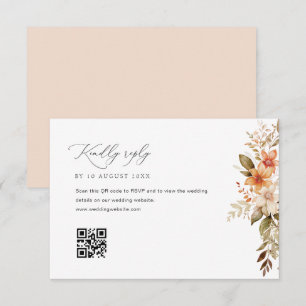 boho otoño fall florals bodas tarjeta RSVP