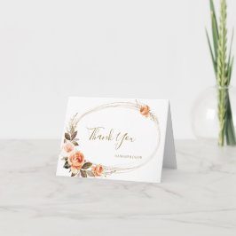 Boho Otoño Floral Naranja Quemado Agradecimiento B