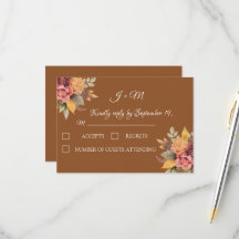 Boho otoño Floral Terracotta Wedding RSVP