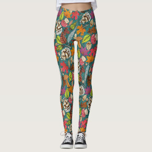 boho otoño leggings verde azuladas