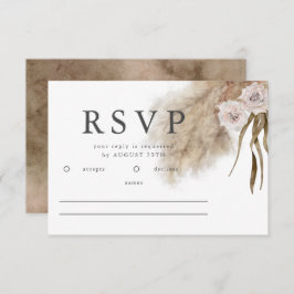 Boho Pampas Boda de color de agua de hierba RSVP