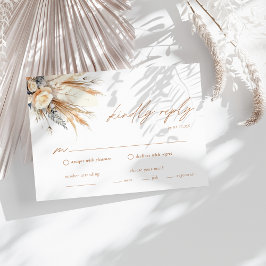 Boho Pampas Boda de Grass Wedding Tarjeta de Gabin