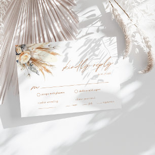 Boho Pampas Boda de Grass Wedding Tarjeta de Gabin