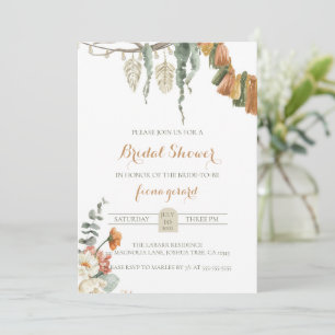 Boho Pampas Bridal Shower Invitación Moody Boho