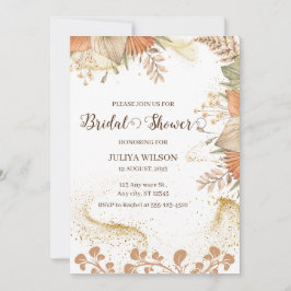 Boho pampas ducha de novia con hierba Invitación