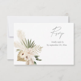 Boho Pampas Grass & Beige Floral con carne RSVP Ca