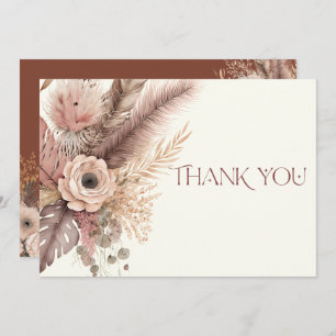 Boho Pampas Grass Boda Gracias Tarjeta