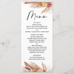 Boho Pampas Grass Bridal Shower Menú