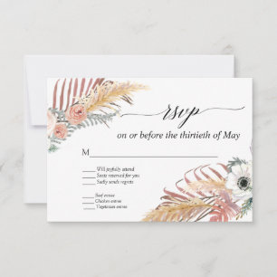 Boho Pampas Grass Floral Tropical Palma RSVP