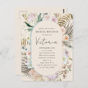Boho Pampas Grass Florals Bridal Brunch Invitación