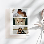 Boho Pampas Grass Guardar la tarjeta de Boda de fe<br><div class="desc">Guarda nuestra cita. Romántico Boho Design 3 foto Guardar la tarjeta de fecha con escritura romántica en blanco. El moderno ilustracion acuático pampas bordea las fotos de compromiso. Personalizar con información y fotos de su boda</div>