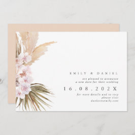 Boho Pampas Grass Nuevo Boda Fecha Invitación