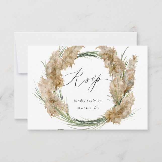 Boho Pampas Grass w Meal RSVP 2 (Anverso)