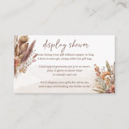 Boho pampas pantalla de pasto ducha tarjeta de gab