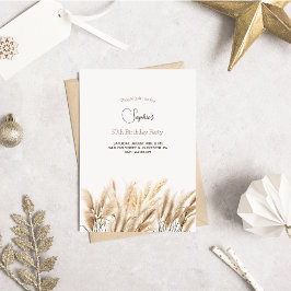 Boho pampas pasto adulto Invitación de cumpleaños