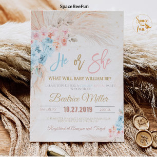 Boho Pampas recibe una invitación de Baby Shower