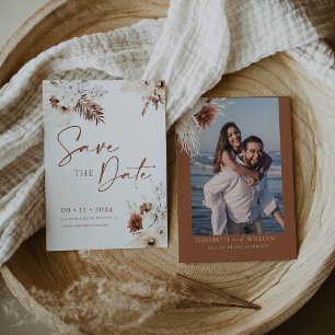 Boho Pampas salve la invitación a la fecha