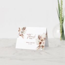 Boho Pampas Terracotta Boda Gracias Tarjeta