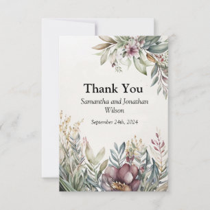 BOHO Pastel Colores Jardín Boda Gracias Tarjeta