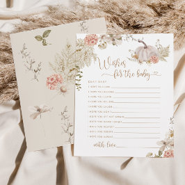 Boho Pequeña calabaza desea tarjeta de bebé