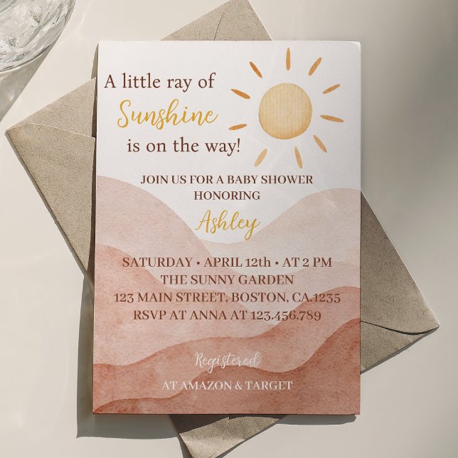 Boho Pequeño Rayo De La Invitación De Sunshine Bab (Subido por el creador)