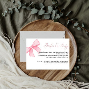 Boho Pink Bow libro para bebé, tarjeta de solicitu