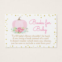Boho Pink Pumpkin Baby Shower trae tarjeta de libr