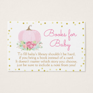 Boho Pink Pumpkin Baby Shower trae tarjeta de libr
