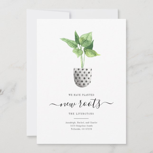 Boho Planta de Moda que hemos movido la Invitación (Anverso)