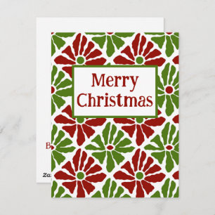 Boho Poinsettia Funky Pattern Feliz Navidad