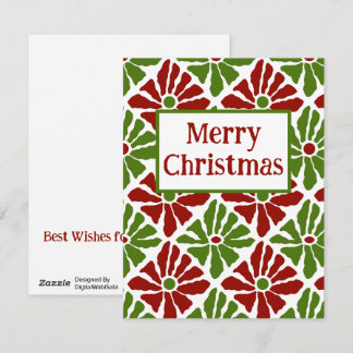 Boho Poinsettia Funky Pattern Feliz Navidad