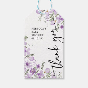 Boho Purple Baby Shower Gracias Favor Etiqueta