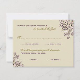 Boho Purple Spiral Bar / Tarjeta RSVP Bat Mitzvah