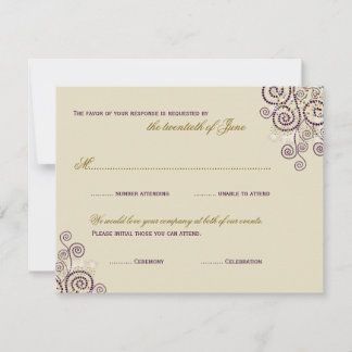 Boho Purple Spiral Bar / Tarjeta RSVP Bat Mitzvah