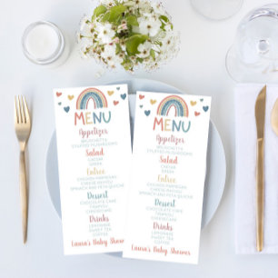 Boho Rainbow Baby Shower Food Menu