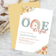Boho Rainbow Maravillosa invitación de cumpleaños 