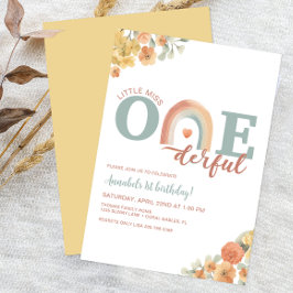 Boho Rainbow Maravillosa invitación de cumpleaños