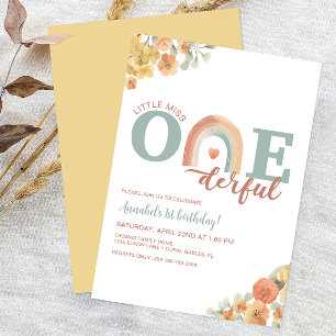 Boho Rainbow Maravillosa invitación de cumpleaños