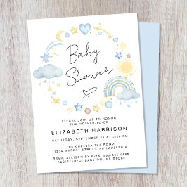 Boho Rainbow Watercolor Bebé Invitación a ducha