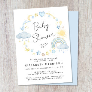 Boho Rainbow Watercolor Bebé Invitación a ducha