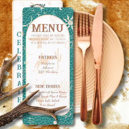 Boho Ranch Turquoise Boda Flat Menu