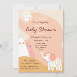 Boho Ray de Sunshine Elephant silenció Baby Shower