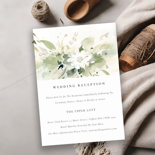 Boho Resumen Recepción de Boda Floral Blanca Verde (Subido por el creador)