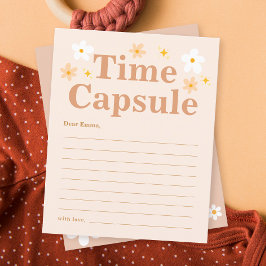 Boho Retro Daisy Primera tarjeta de la cápsula de