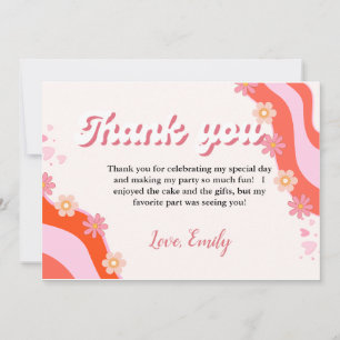 Boho Retro Groovy Daisy Cumpleaños tarjeta de agra